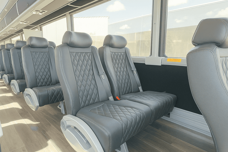 interior of Passaic Coach Bus Service charter bus