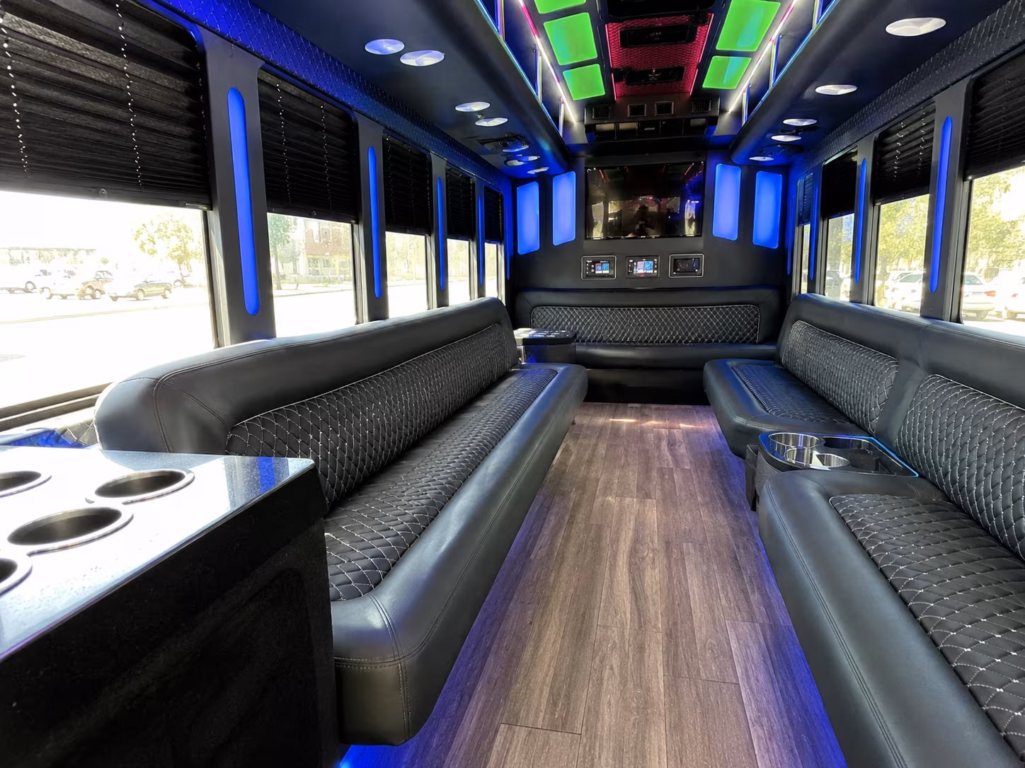 passaic 15 passenger party bus inside