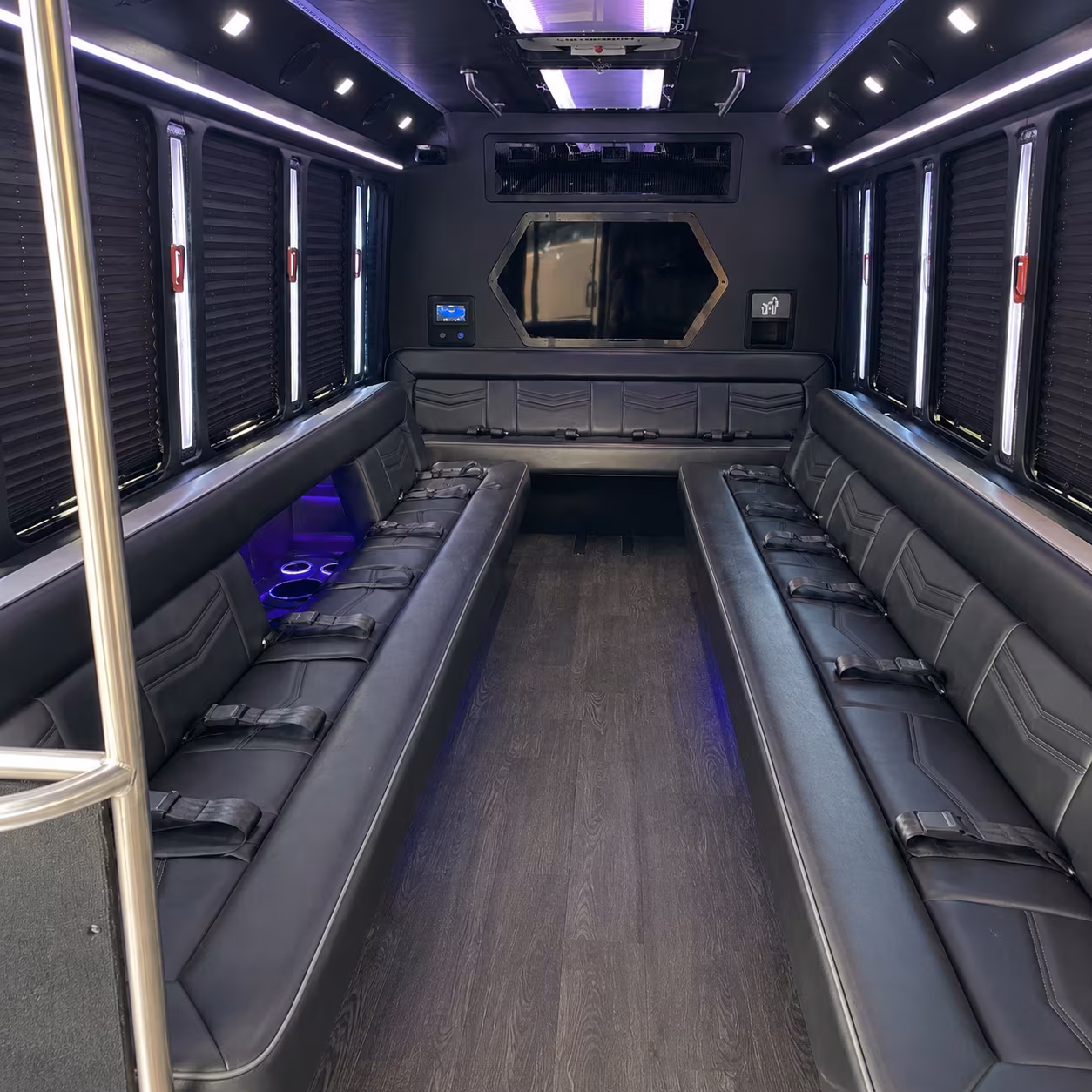 passaic 18 passenger party bus interior