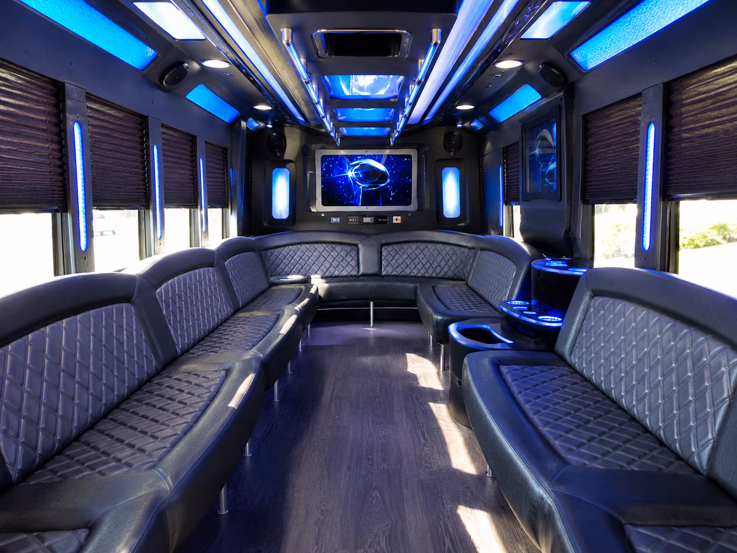 passaic 28 passenger party bus inside