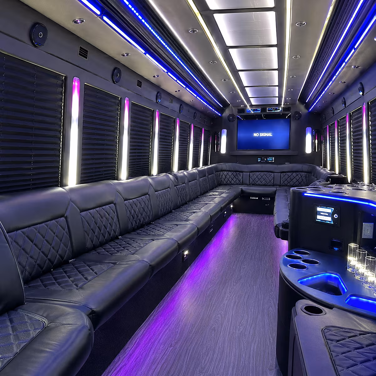 passaic 30 passenger party bus inside